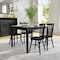 Flash Furniture Henry 47in. Solid Wood Dining Table, Heavy Duty Rectangle Wood Table for 4, Black Matte Finish KER-T-217-BLK-47-GG - alternate 3